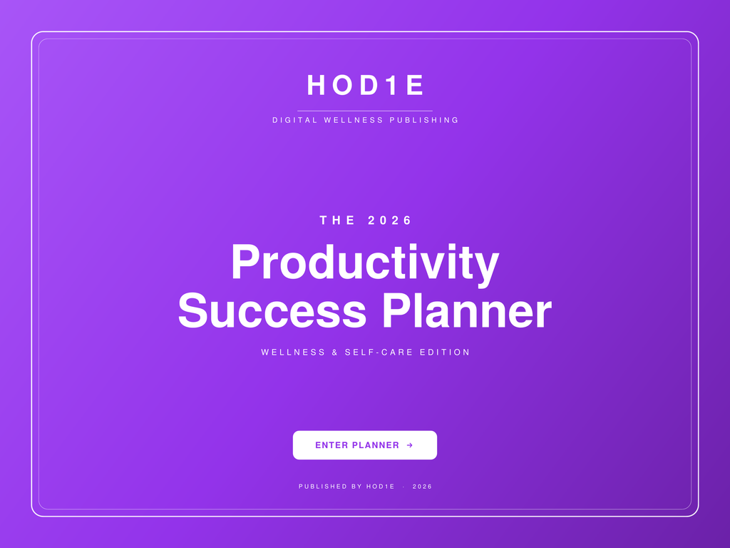 Productivity Success Planner 2026 - Digital Wellness & Self-Care Edition